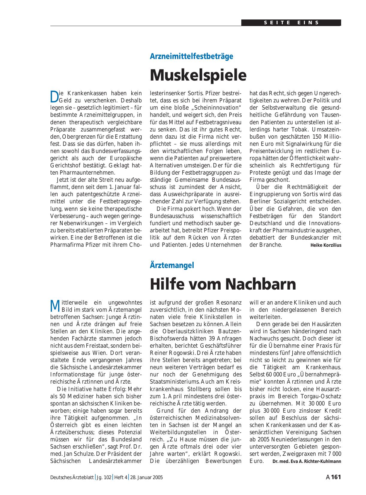 Vorschauseite 1: Ärztemangel: Hilfe vom Nachbarn