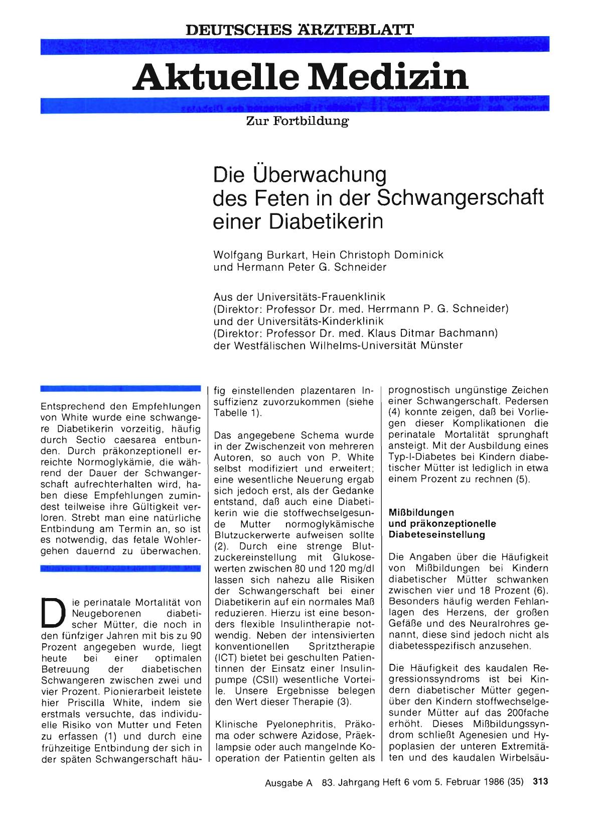 Vorschauseite 1: Die Überwachung des Feten in der Schwangerschaft einer Diabetikerin