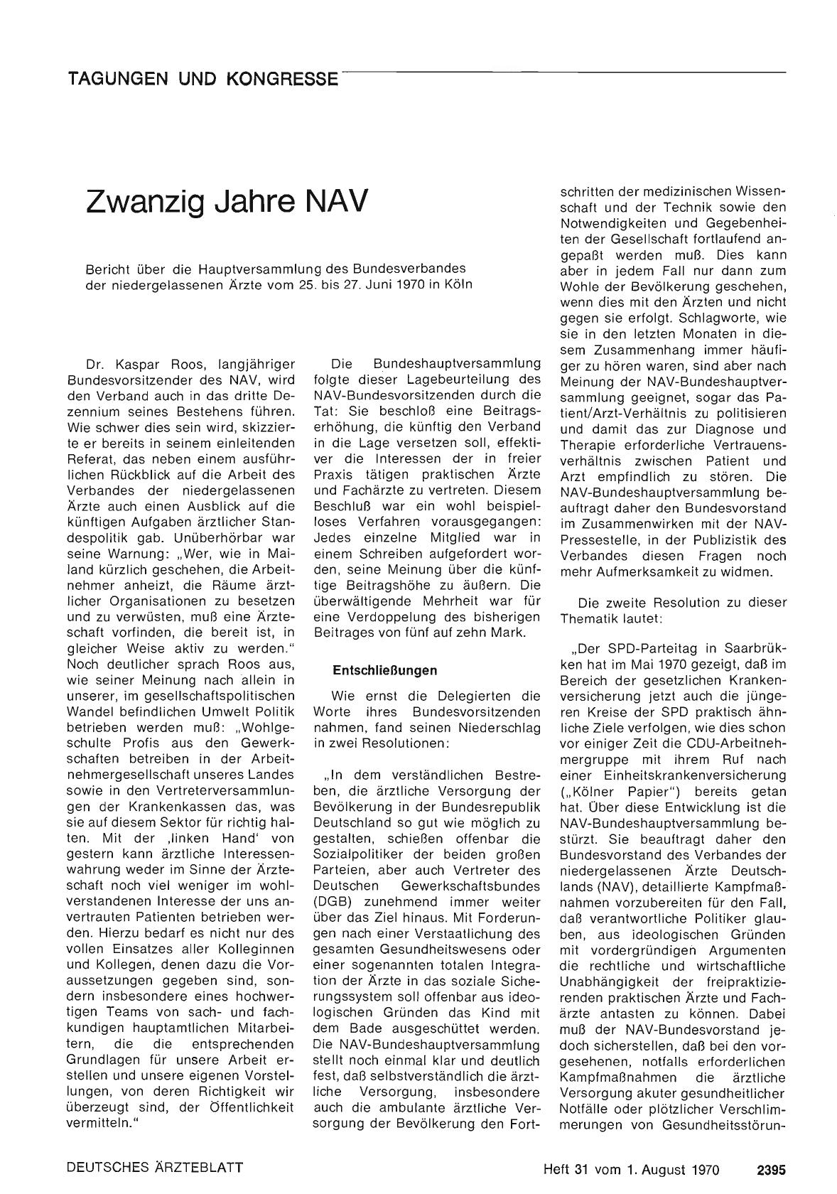 Vorschauseite 1: Zwanzig Jahre NAV