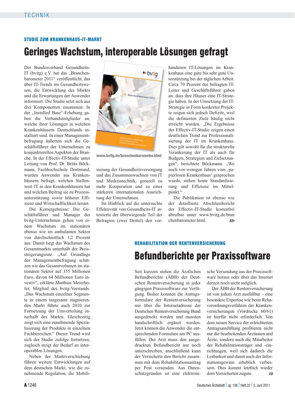 Vorschauseite 1: Rehabilitation der Rentenversicherung: Befundberichte per Praxissoftware