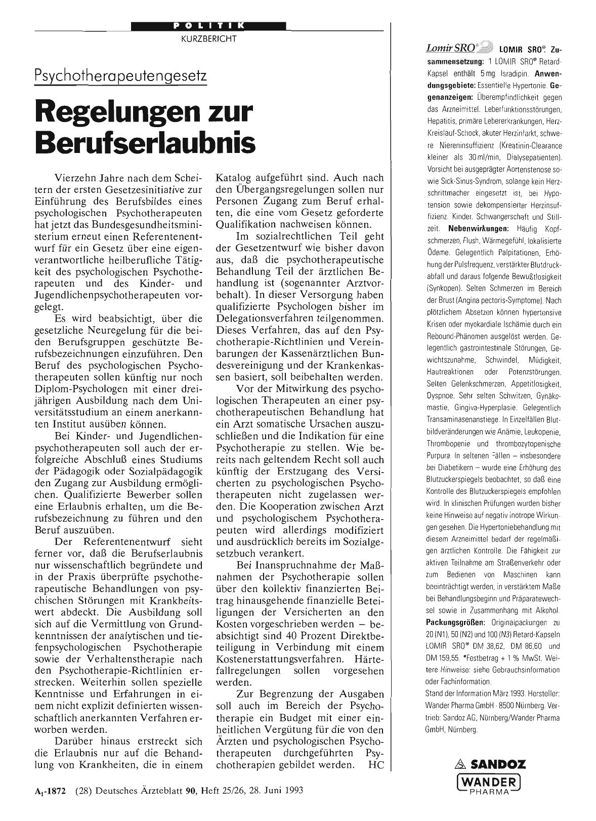 Vorschauseite 1: Psychotherapeutengesetz: Regelungen zur Berufserlaubnis