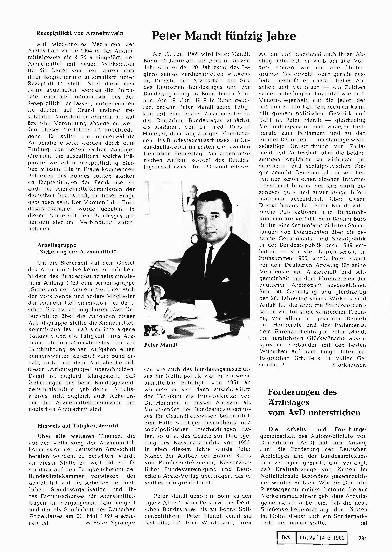 Vorschauseite 1: Peter Mandt fünfzig Jahre