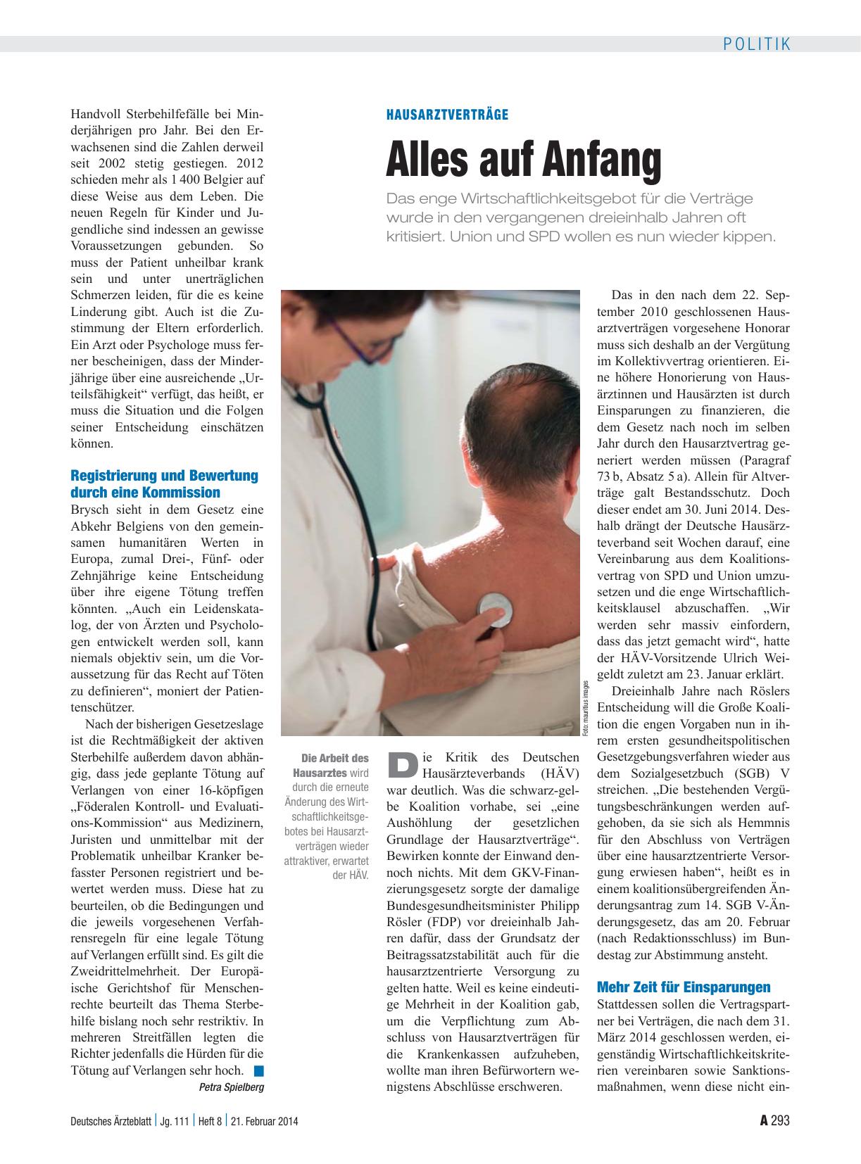 Vorschauseite 1: Hausarztverträge: Alles auf Anfang