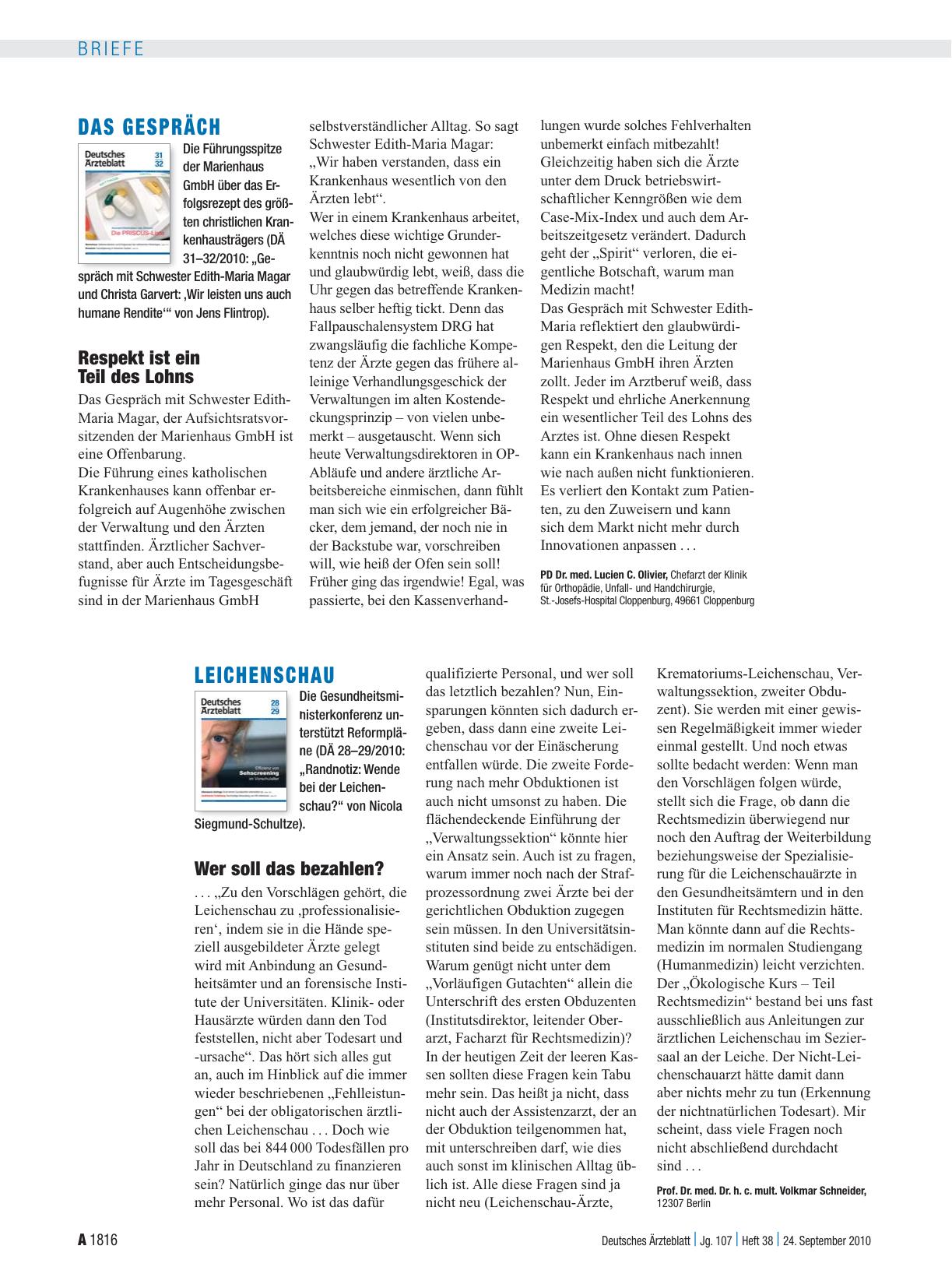 Vorschauseite 1: Leichenschau: Wer soll das bezahlen?