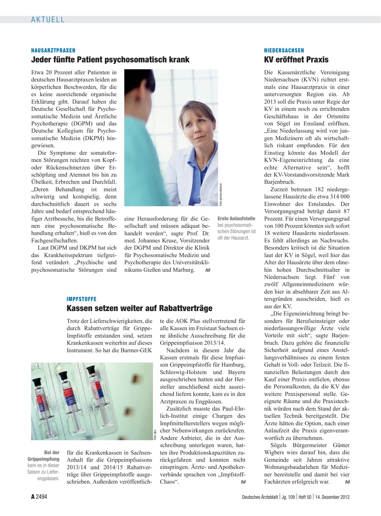 Vorschauseite 1: Niedersachsen: KV eröffnet Praxis