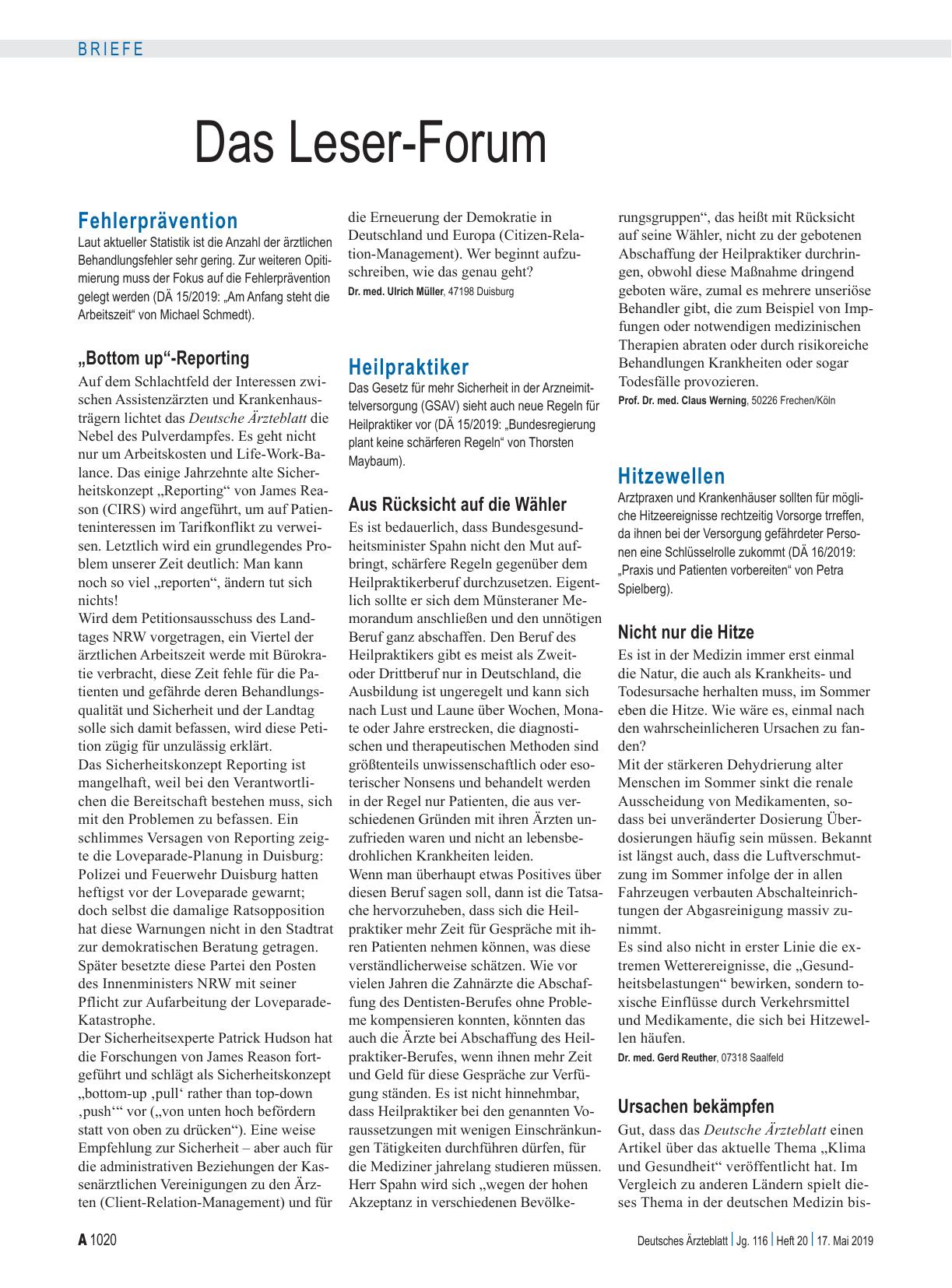 Vorschauseite 1: Fehlerprävention: „Bottom up“-Reporting