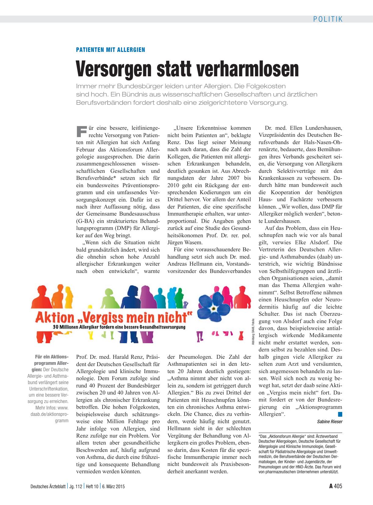Vorschauseite 1: Patienten mit Allergien: Versorgen statt verharmlosen