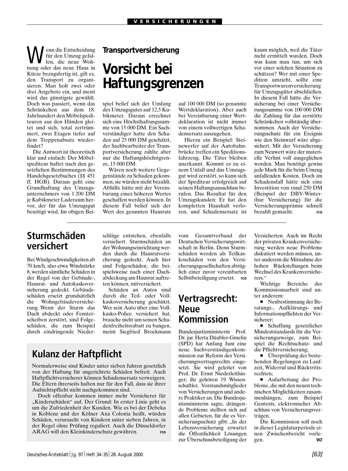 Vorschauseite 1: Sturmschäden versichert