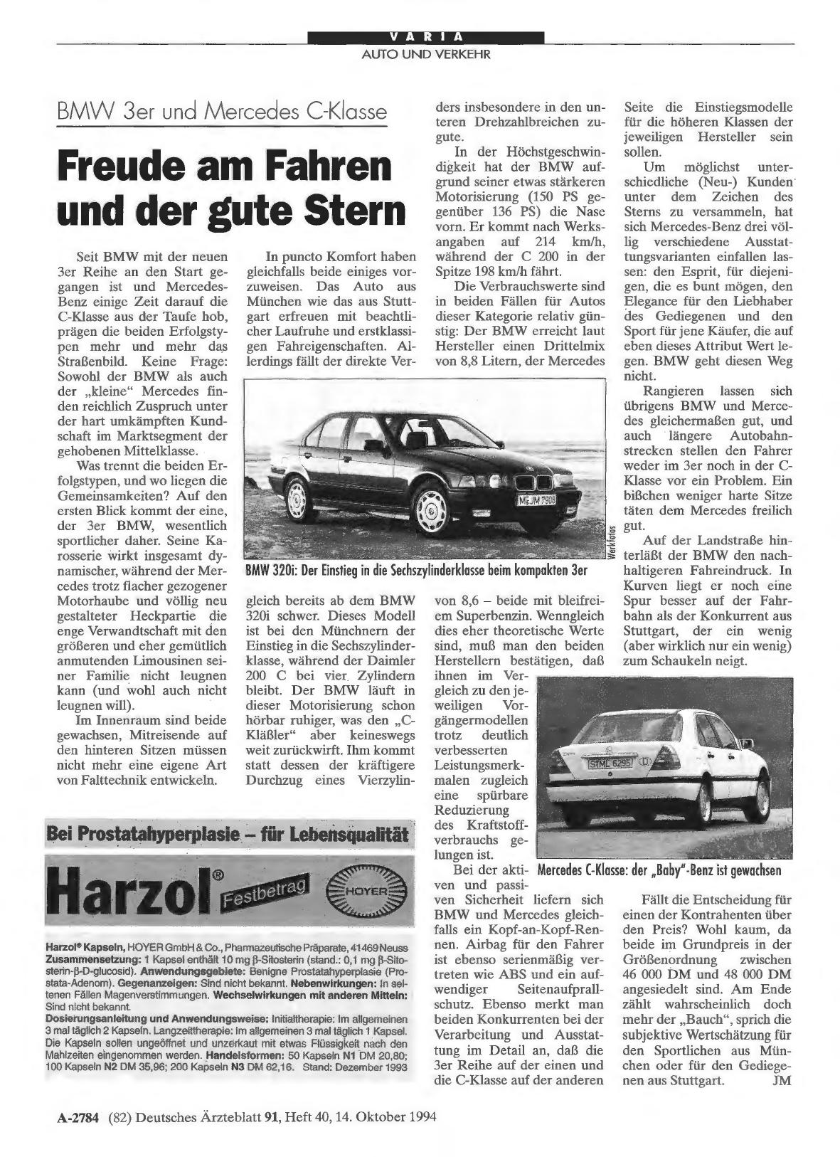Vorschauseite 1: BMW 3er und Mercedes C-Klasse: Freude am Fahren und der gute Stern