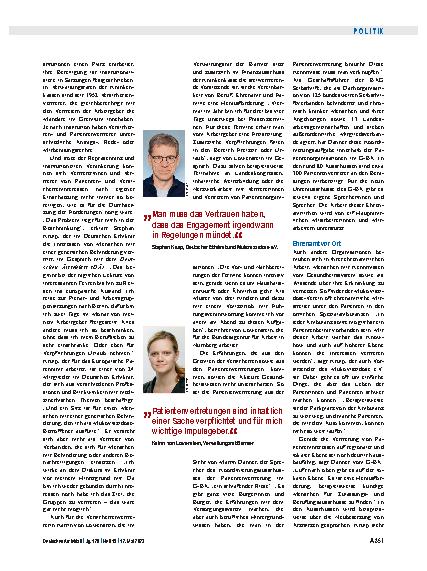 Vorschauseite 2: Patientenvertretung: Ein schlafender Riese im Gesundheitswesen
