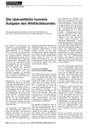 Vorschauseite 1: Die überzeitliche humane Aufgabe des Weltärztebundes