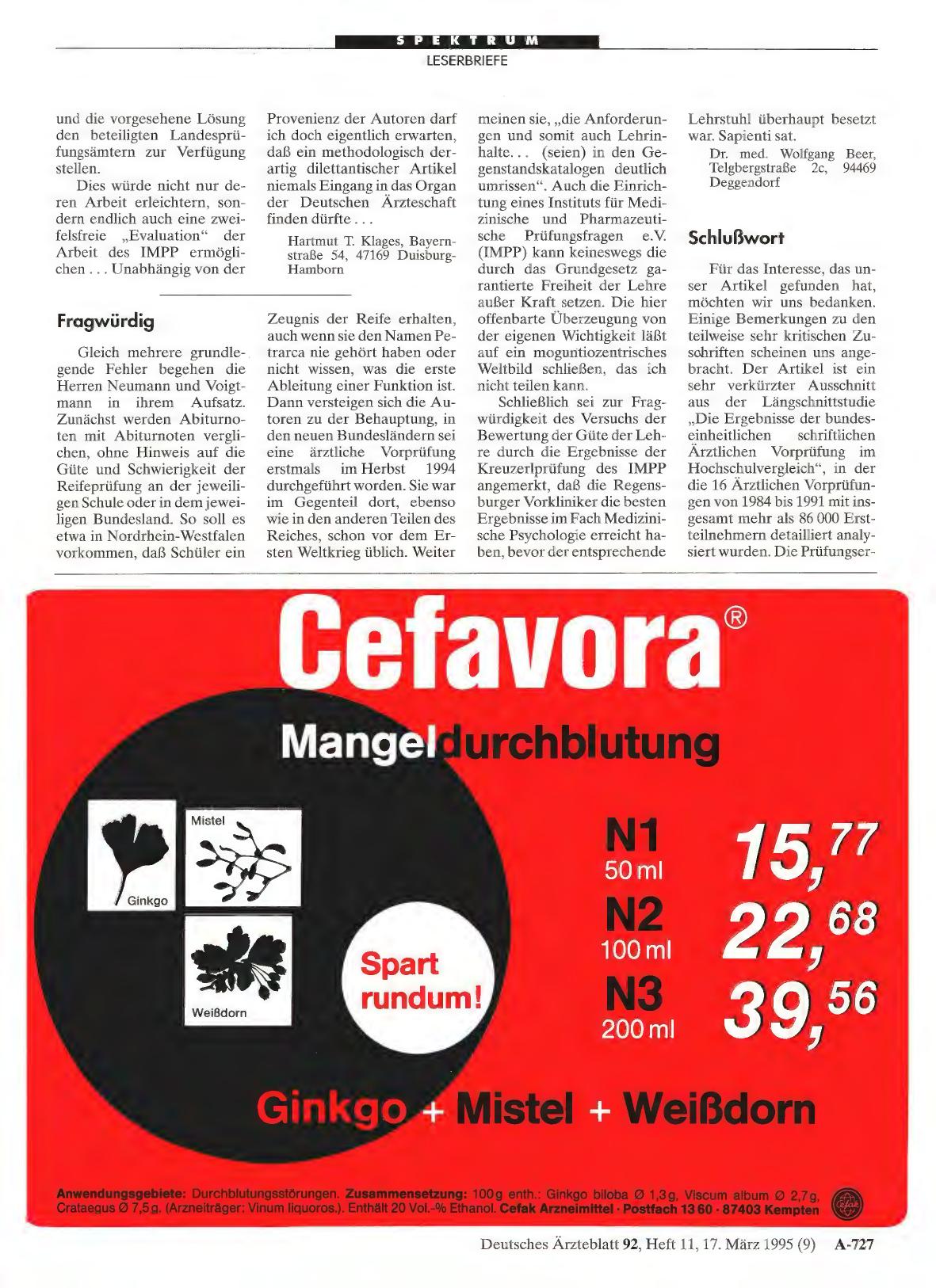 Vorschauseite 1: Hochschulen: Schlußwort