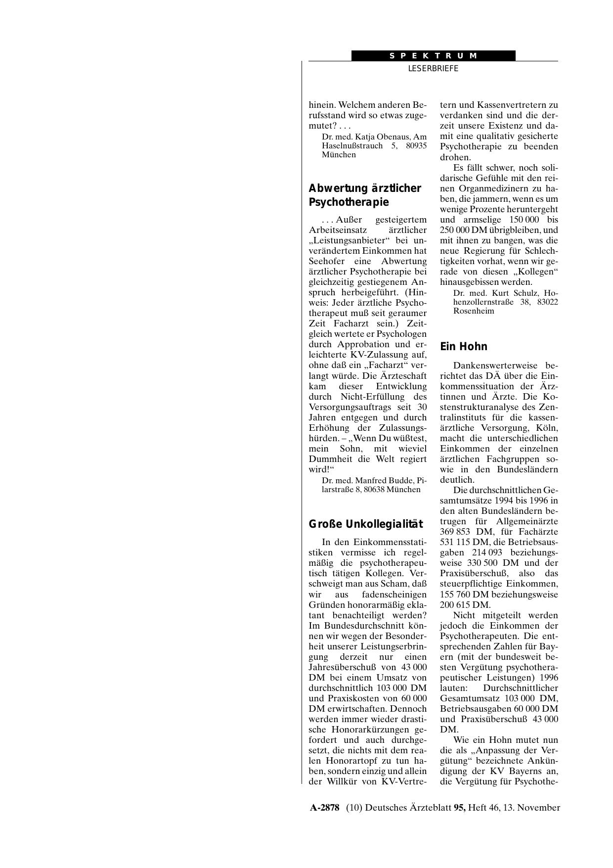 Vorschauseite 1: Einkommen: Abwertung ärztlicher Psychotherapie