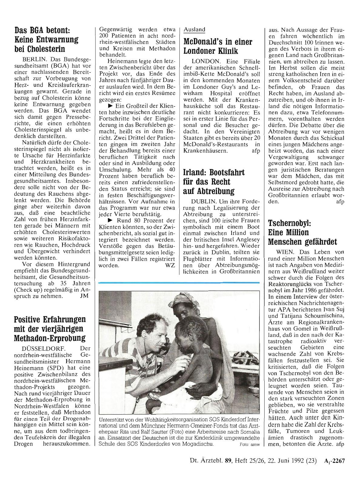 Vorschauseite 1: Das BGA betont: Keine Entwarnung bei Cholesterin