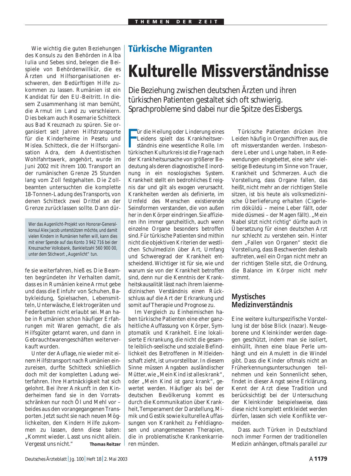 Vorschauseite 1: Türkische Migranten: Kulturelle Missverständnisse