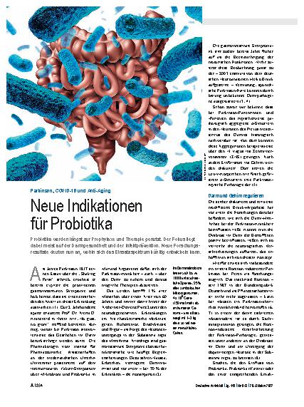 Vorschauseite 1: Parkinson, COVID-19 und Anti-Aging: Neue Indikationen für Probiotika