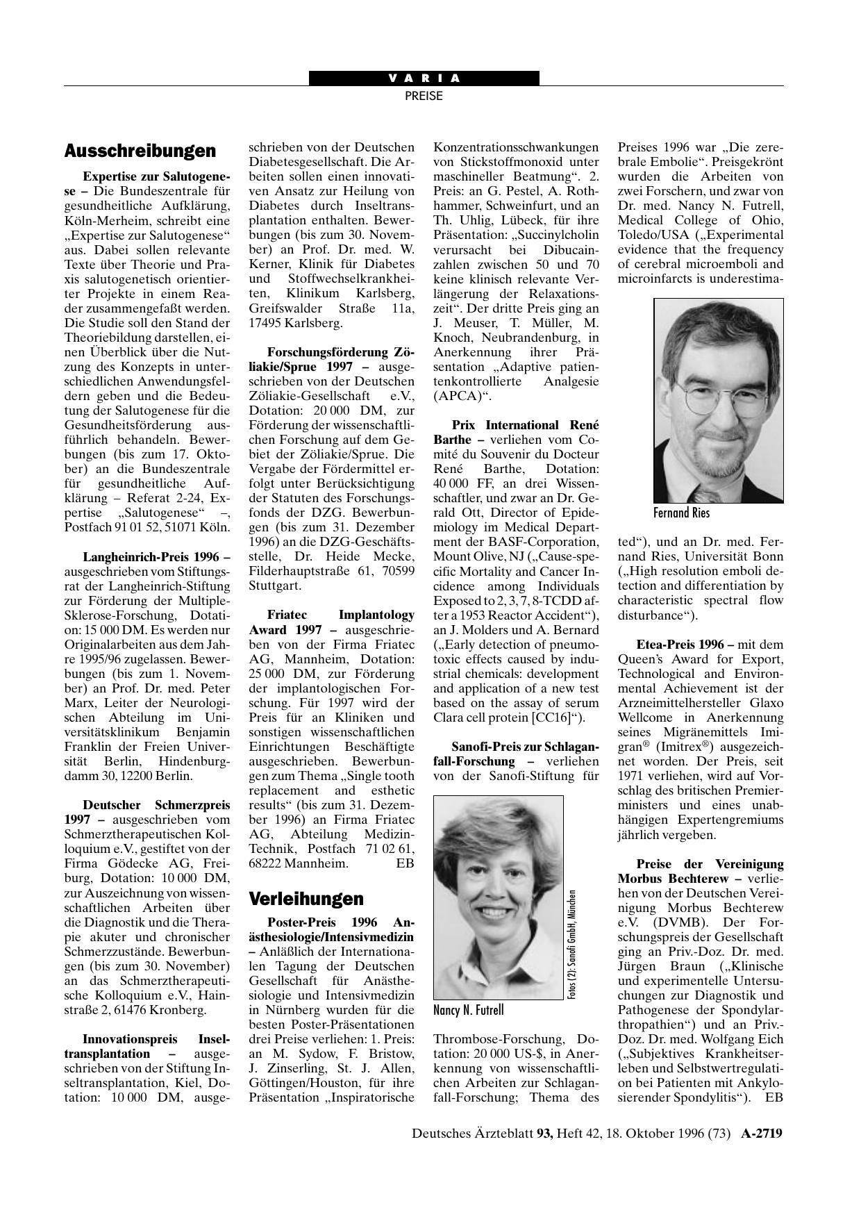 Vorschauseite 1: Ausschreibungen