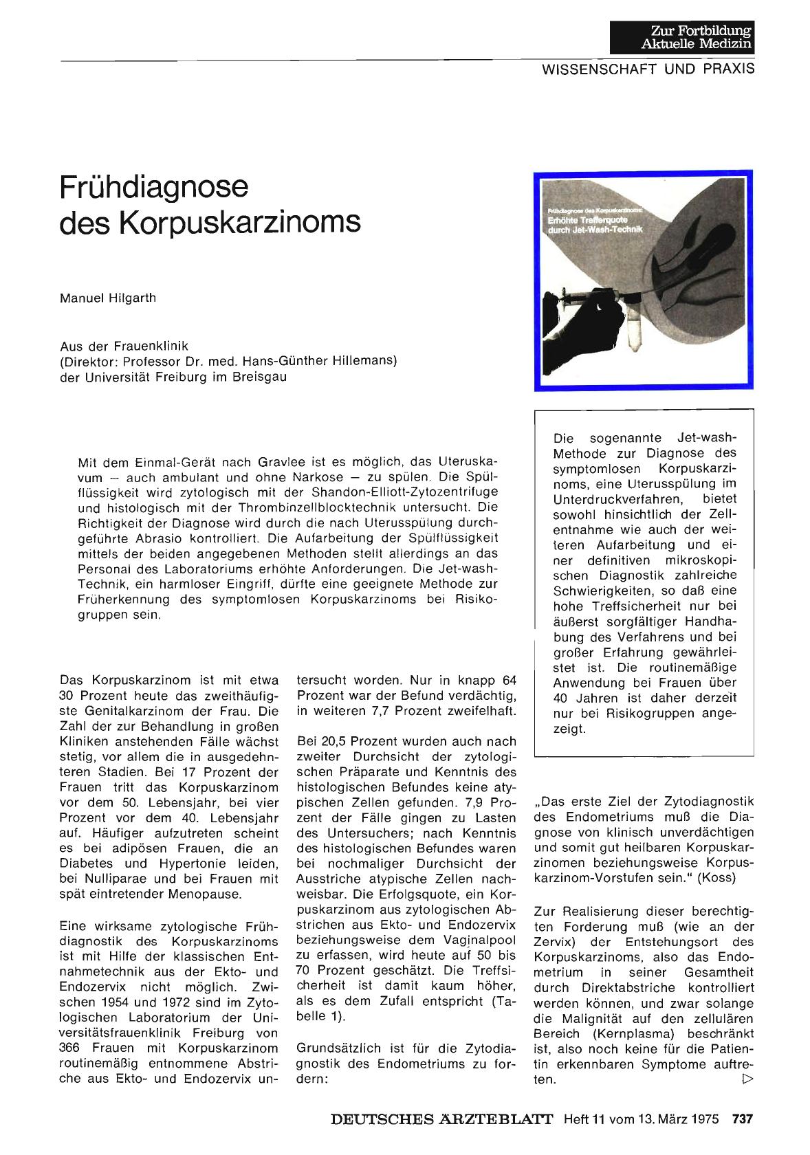 Vorschauseite 1: Frühdiagnose des Korpuskarzinoms