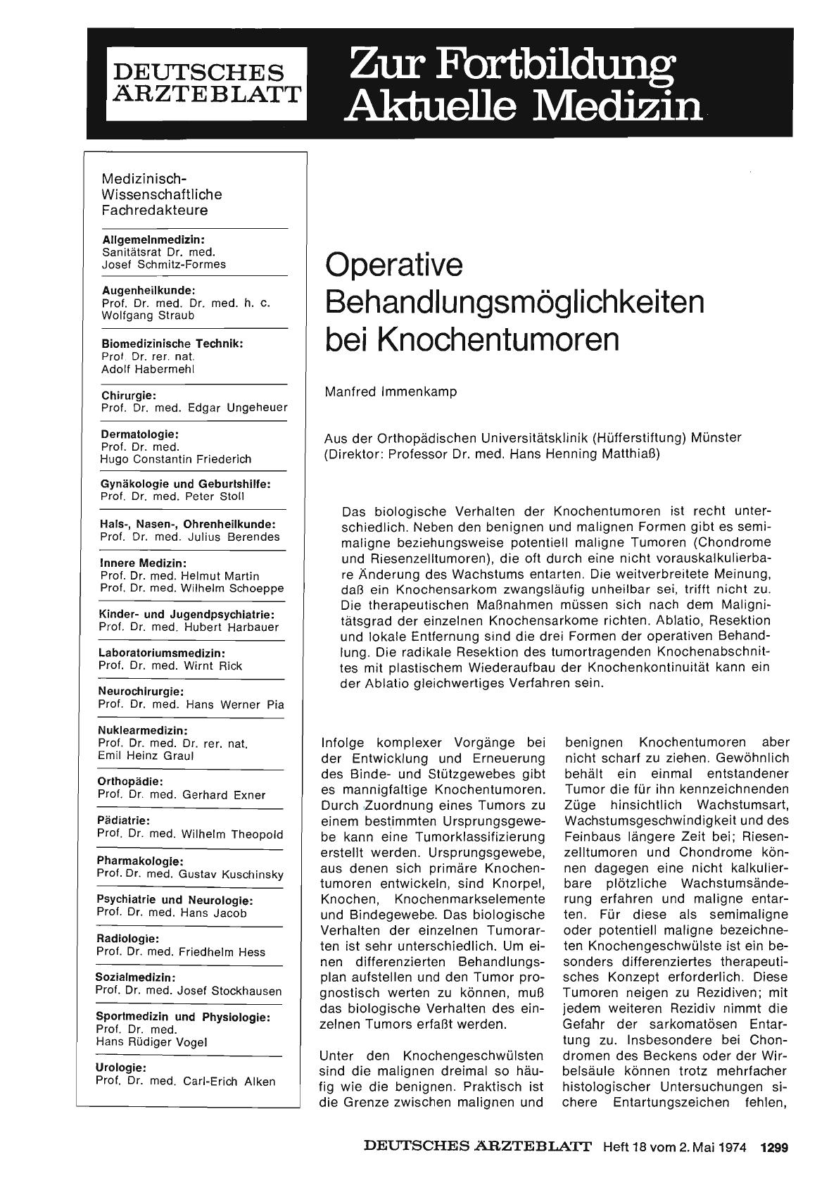 Vorschauseite 1: Operative Behandlungsmöglichkeiten bei Knochentumoren