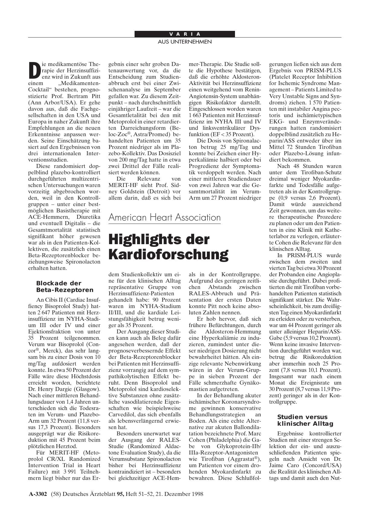 Vorschauseite 1: American Heart Association: Highlights der Kardioforschung
