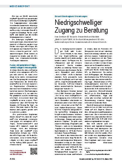 Vorschauseite 1: Sexuell übertragbare Erkrankungen: Niedrigschwelliger Zugang zu Beratung
