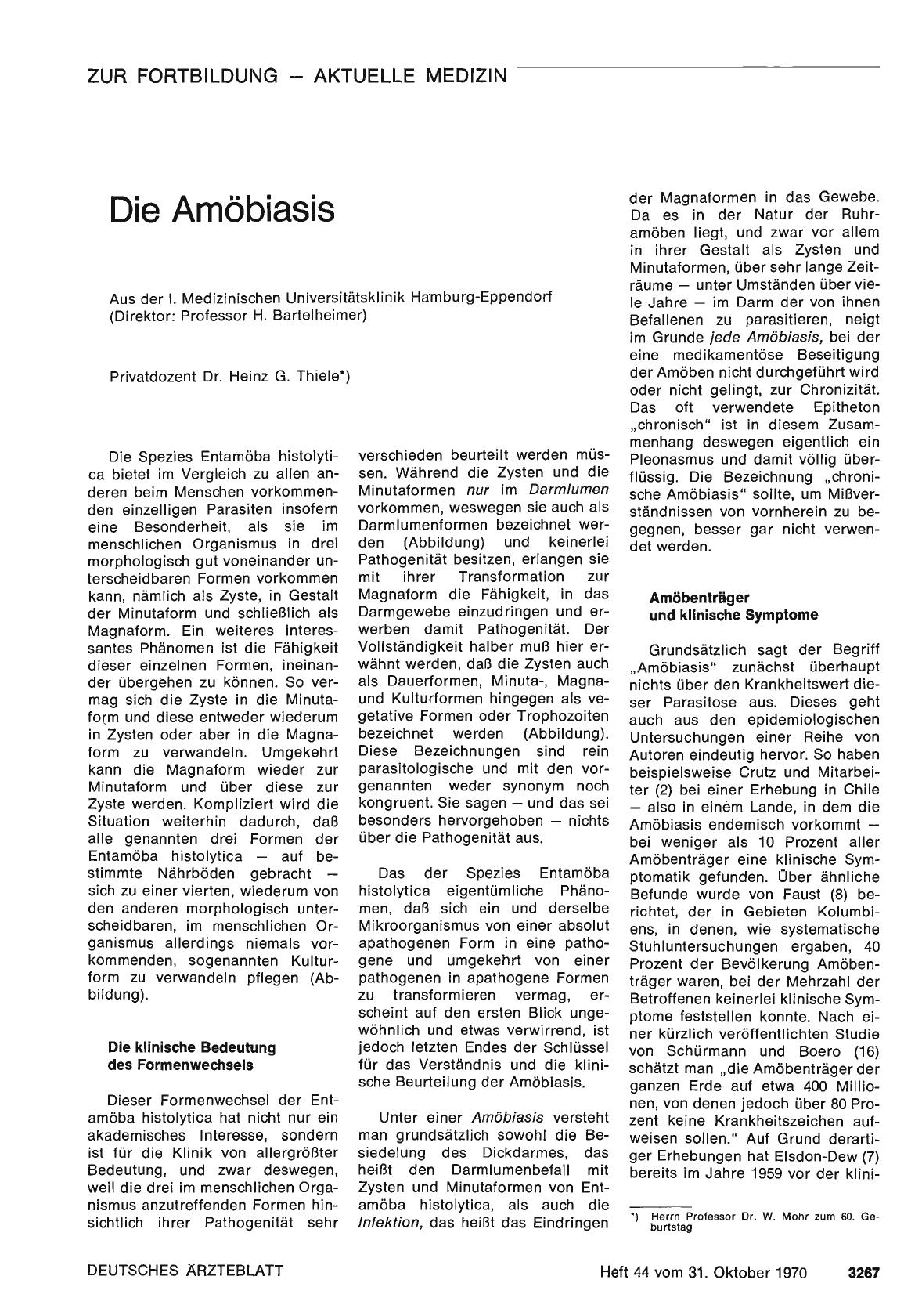 Vorschauseite 1: Die Amöbiasis