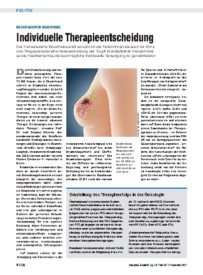 Vorschauseite 1: Metastasierter Brustkrebs: Individuelle Therapieentscheidung