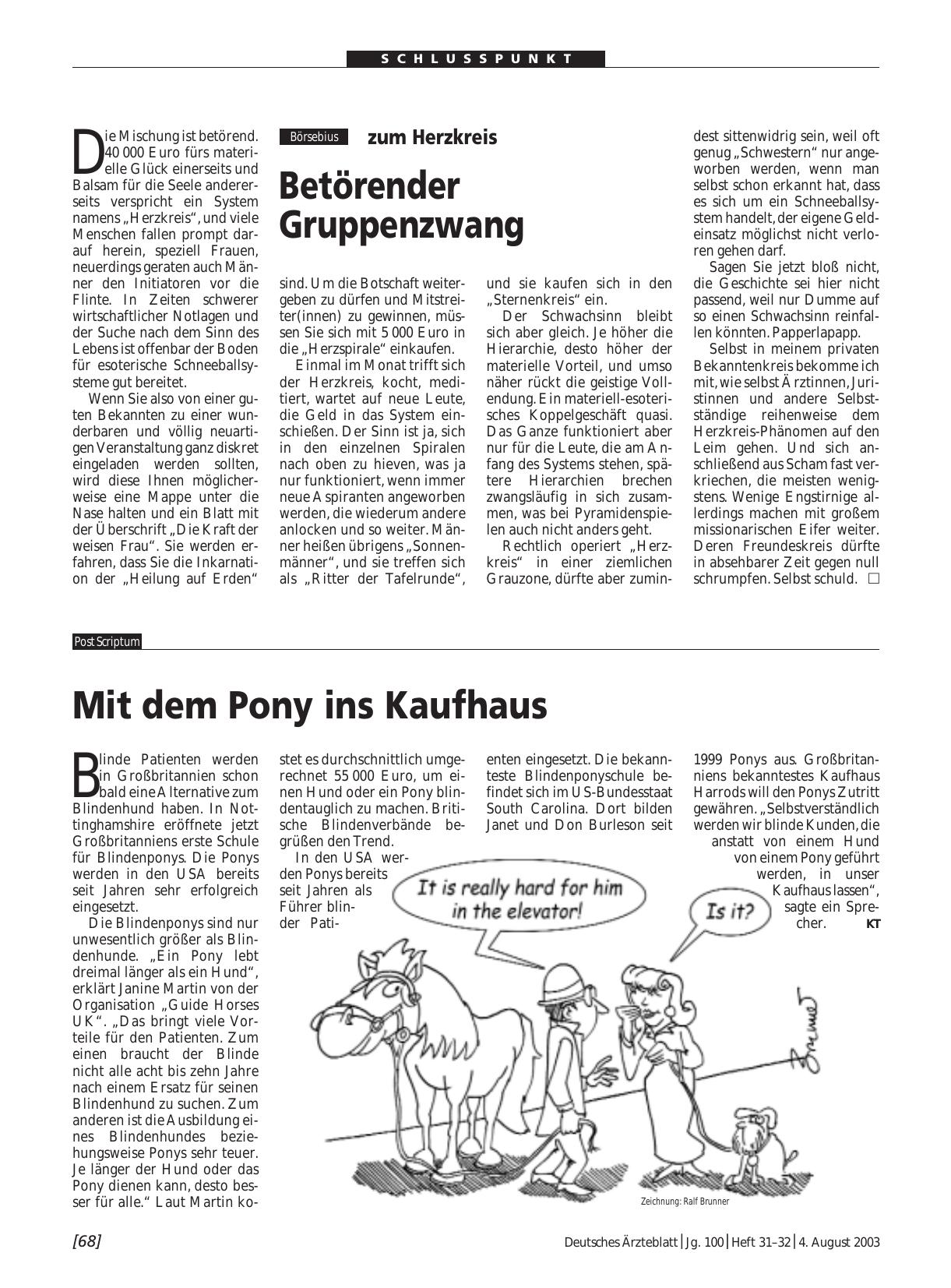 Vorschauseite 1: zum Herzkreis: Betörender Gruppenzwang