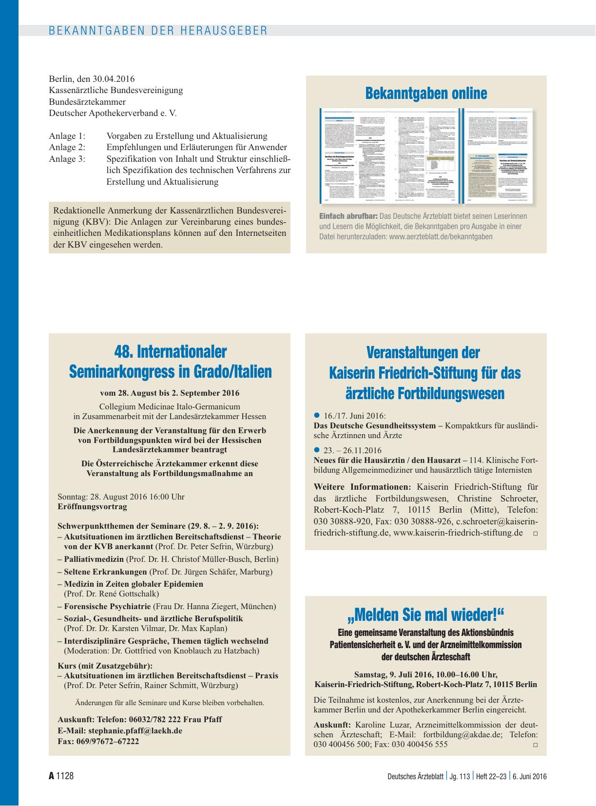Vorschauseite 1: 48. Internationaler Seminarkongress in Grado/Italien