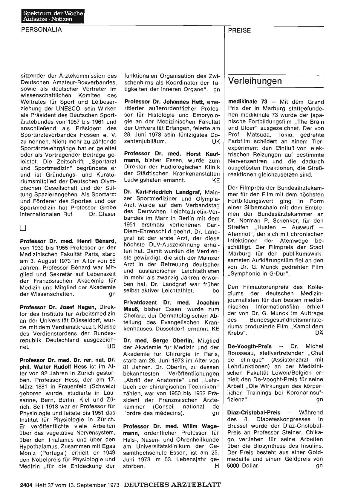 Vorschauseite 1: Verleihungen
