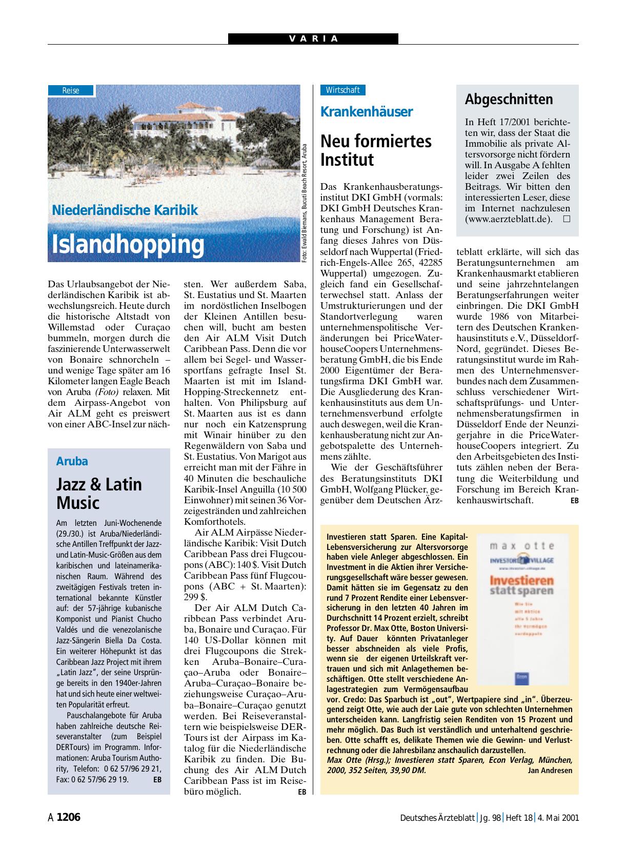 Vorschauseite 1: Investieren statt Sparen