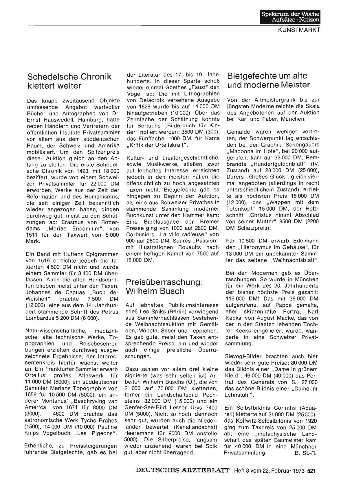 Vorschauseite 1: Schedelsche Chronik klettert weiter