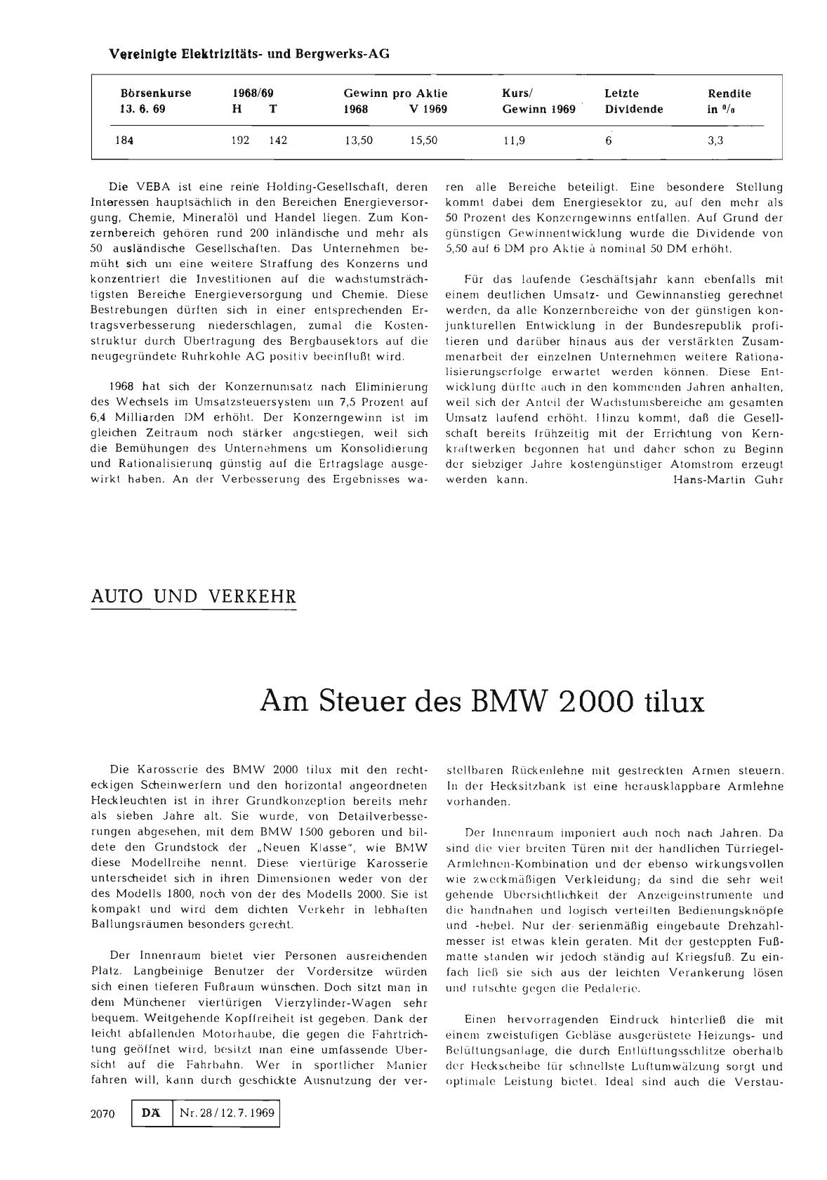 Vorschauseite 1: Am Steuer des BMW 2000 tilux