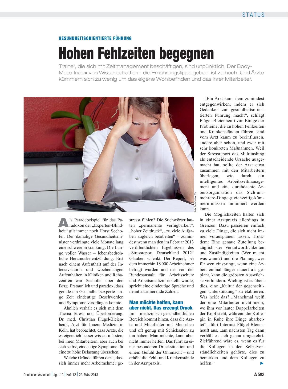 Vorschauseite 1: Gesundheitsorientierte Führung: Hohen Fehlzeiten begegnen