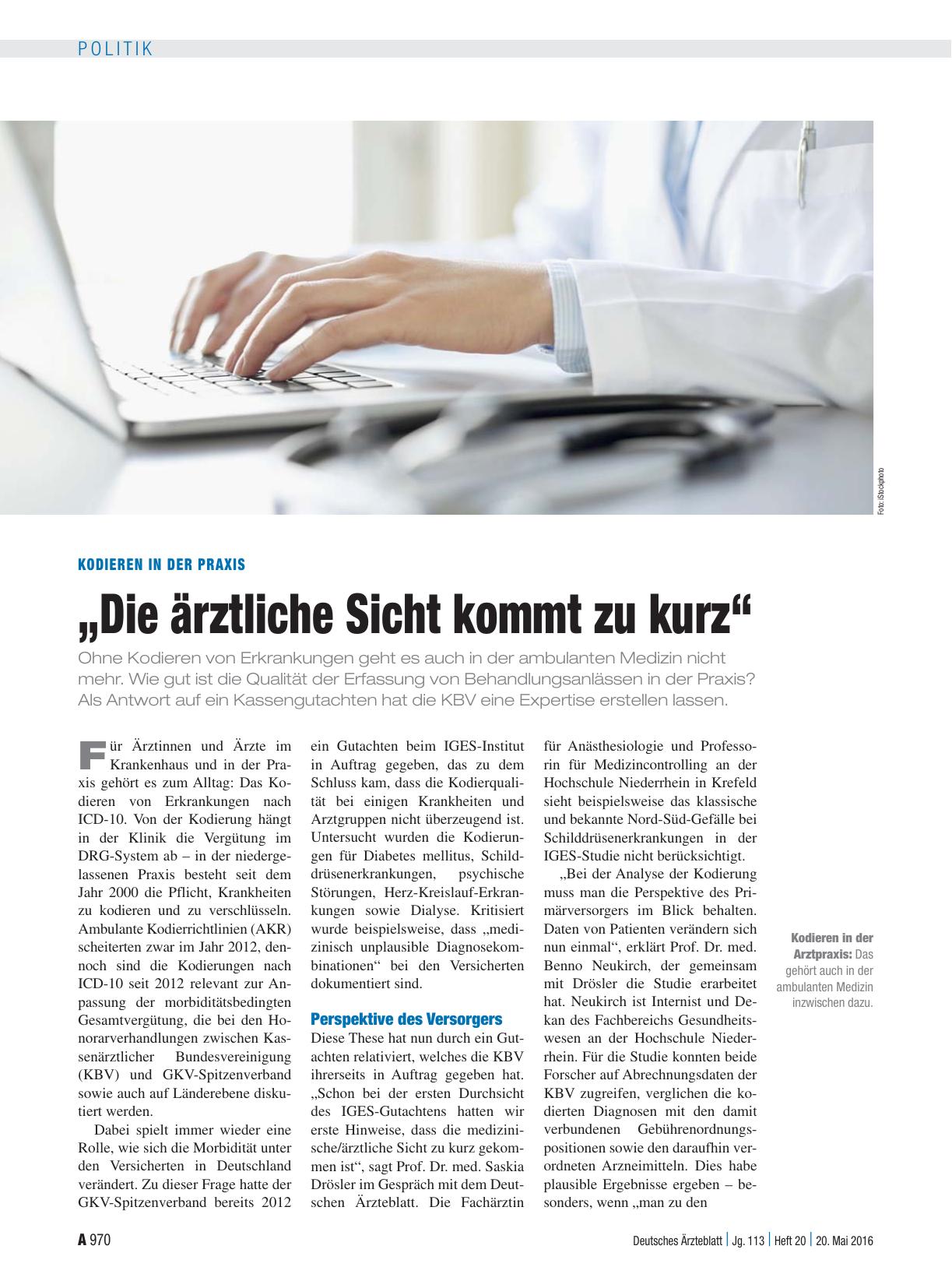 Vorschauseite 1: Kodieren in der Praxis: „Die ärztliche Sicht kommt zu kurz“