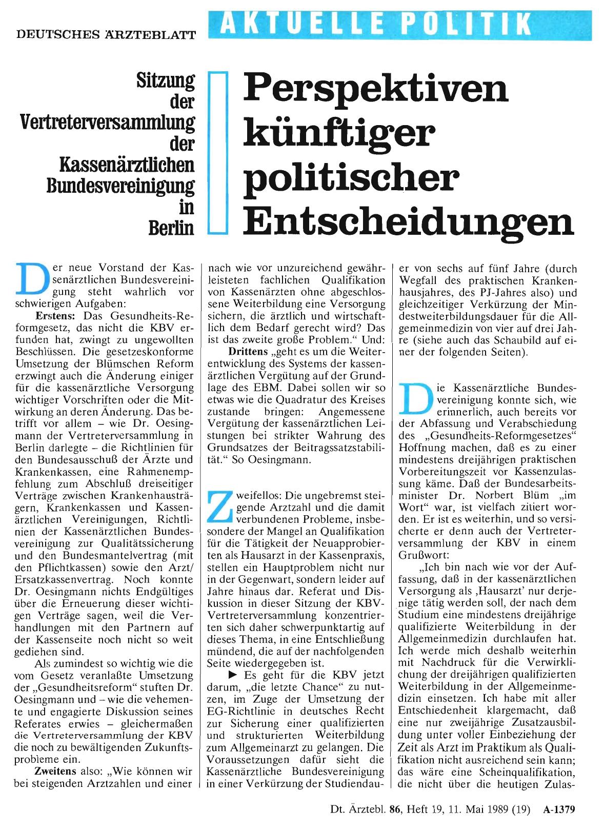 Vorschauseite 1: Perspektiven künftiger politischer Entscheidungen