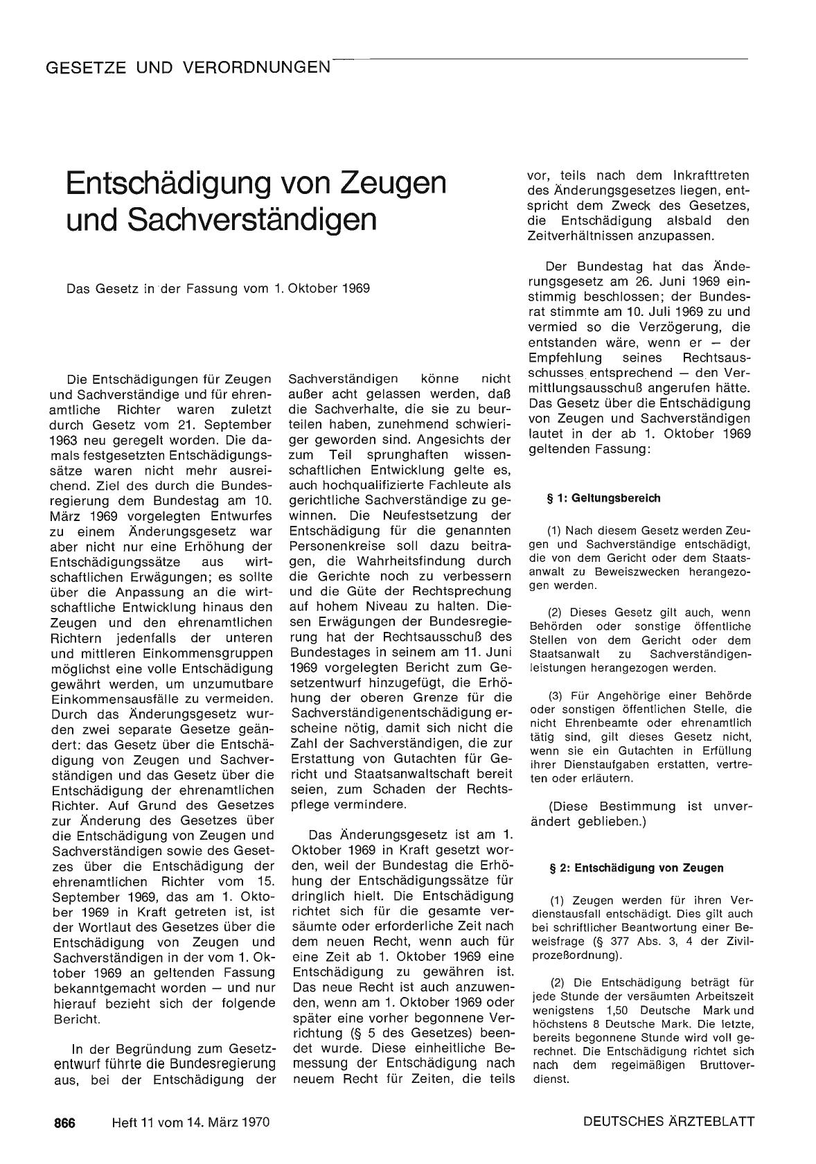 Vorschauseite 1: Entschädigung von Zeugen und Sachverständigen