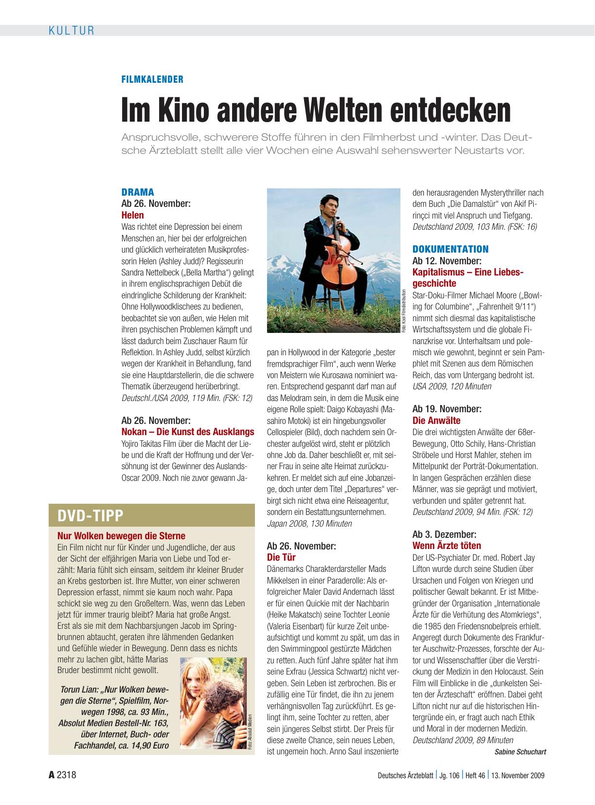 Vorschauseite 1: Filmkalender: Im Kino andere Welten entdecken