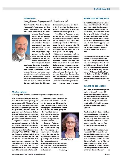Vorschauseite 1: Jochen Taupitz: Langjähriges Engagement für die Ärzteschaft