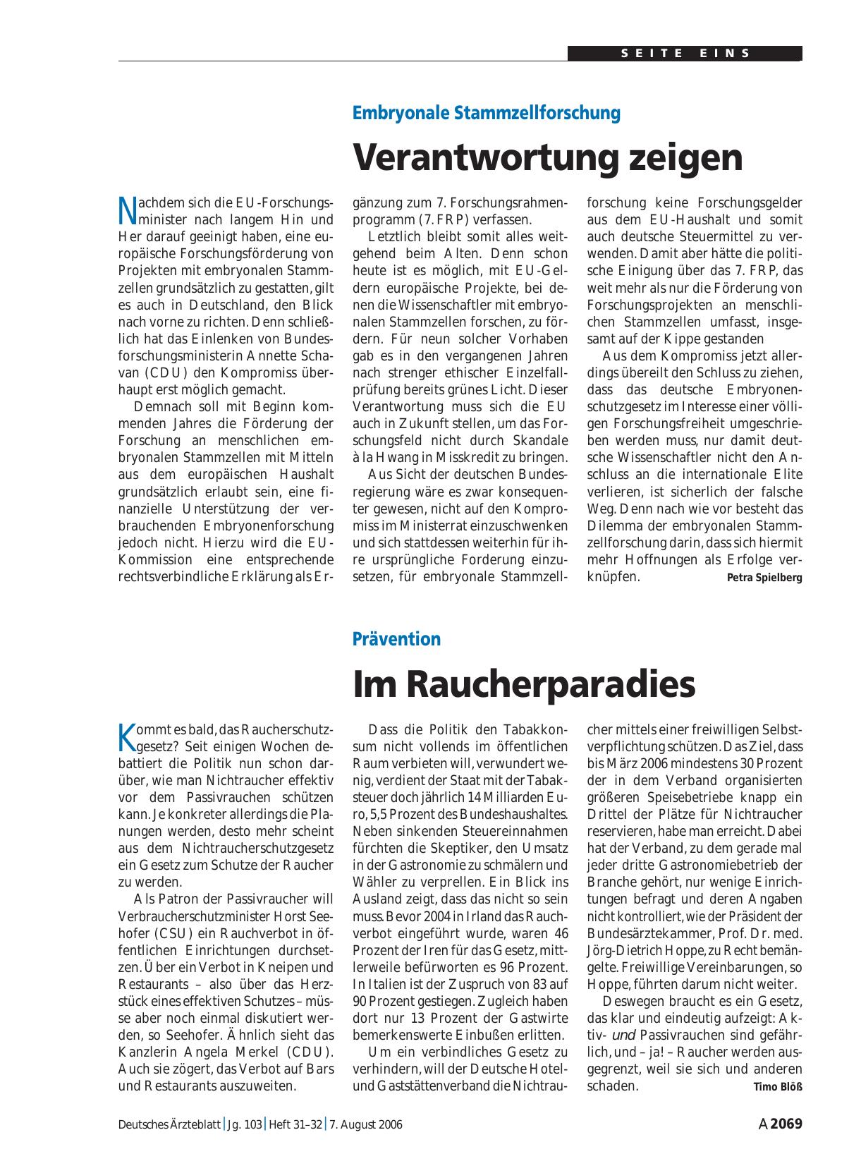 Vorschauseite 1: Prävention: Im Raucherparadies