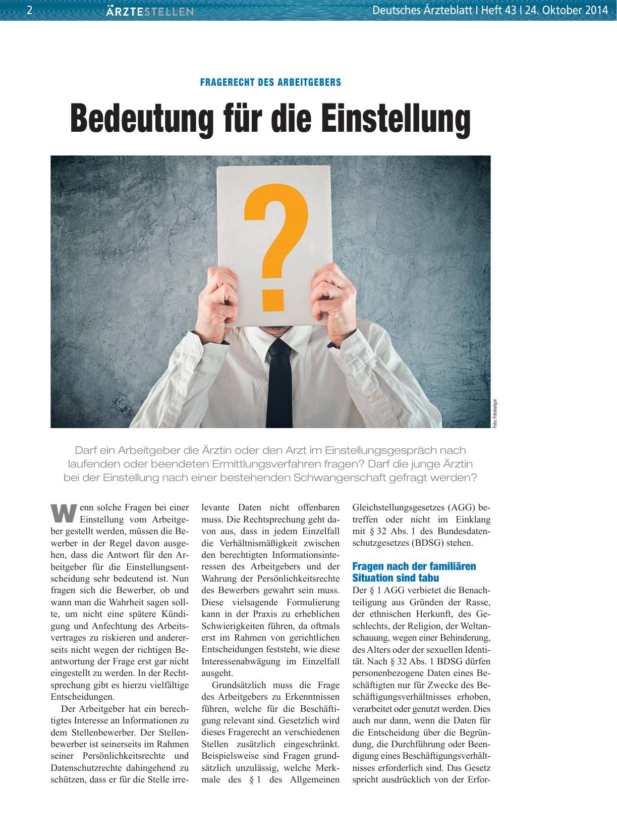 Vorschauseite 1: Fragerecht des Arbeitgebers: Bedeutung für die Einstellung