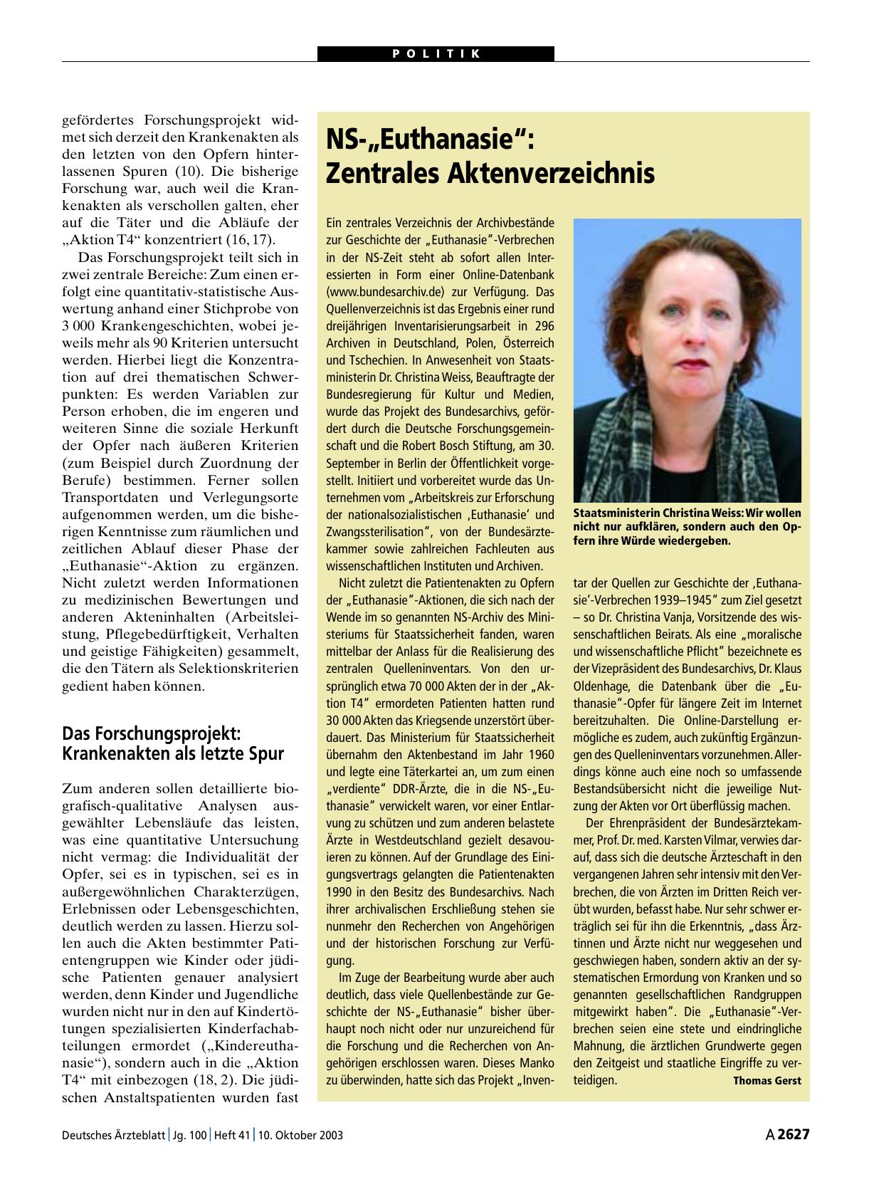 Vorschauseite 1: NS-„Euthanasie“: Zentrales Aktenverzeichnis