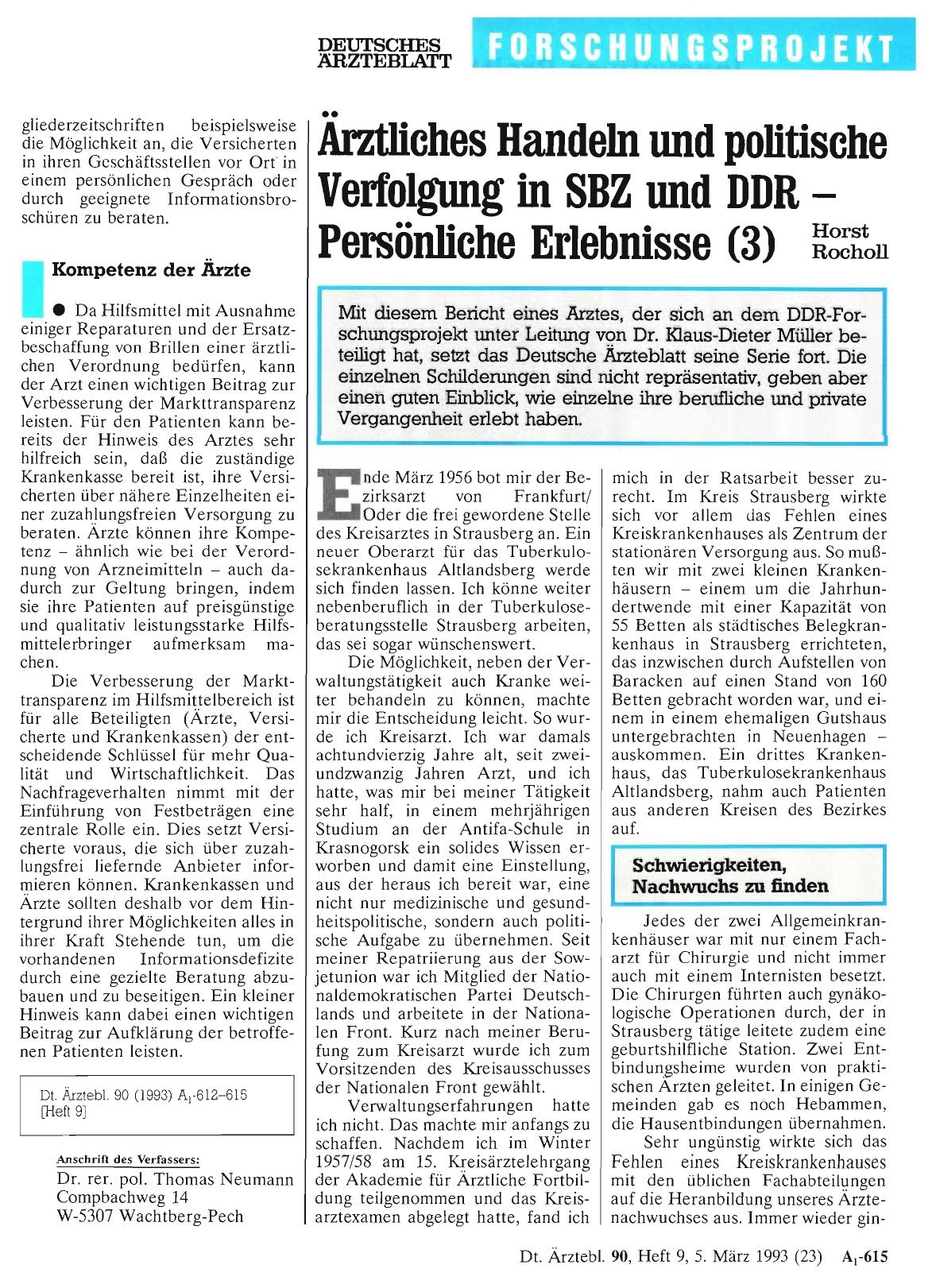 Vorschauseite 1: Ärztliches Handeln und politische Verfolgung in SBZ und DDR Persönliche Erlebnisse (3)