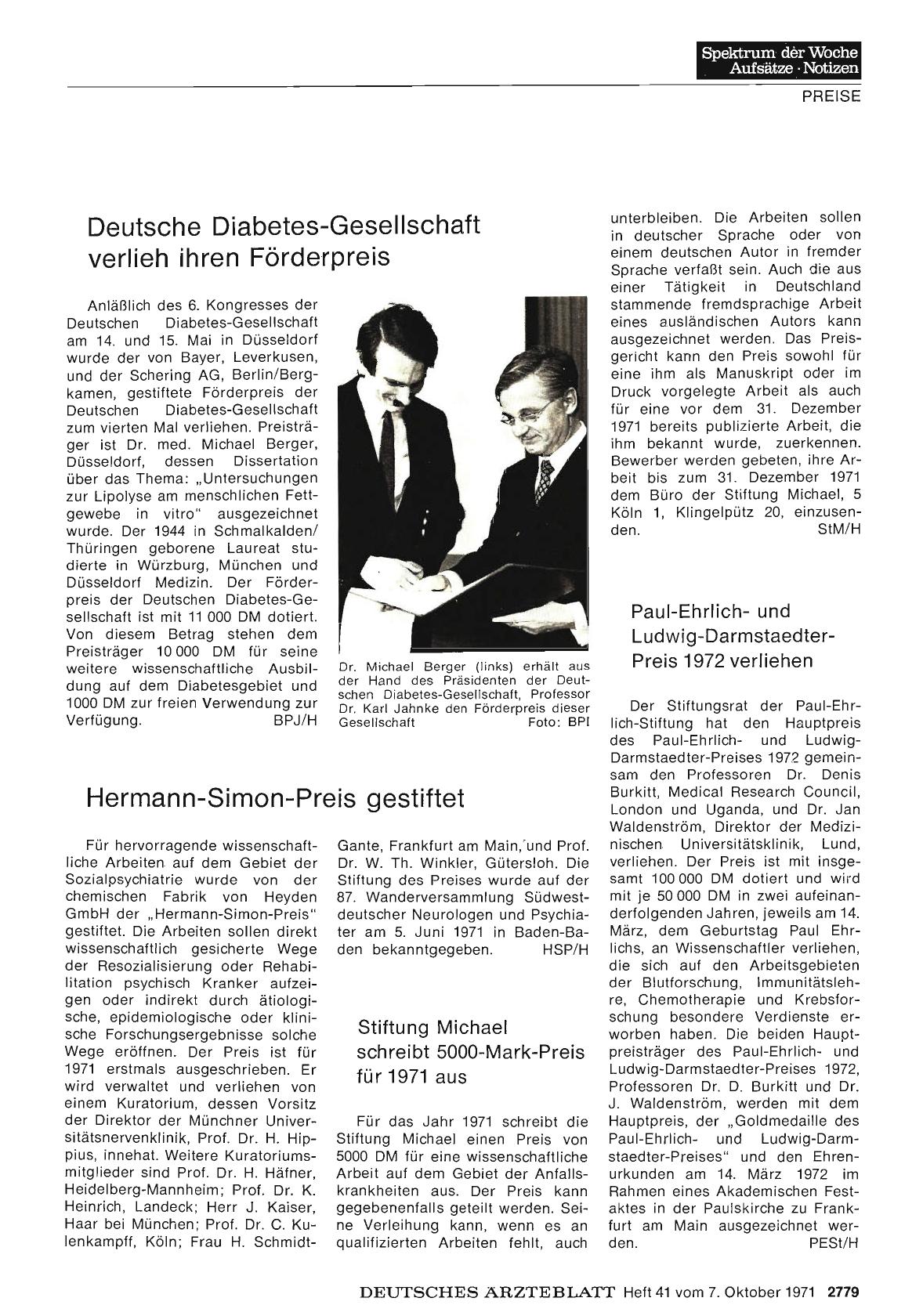 Vorschauseite 1: Hermann-Simon-Preis gestiftet