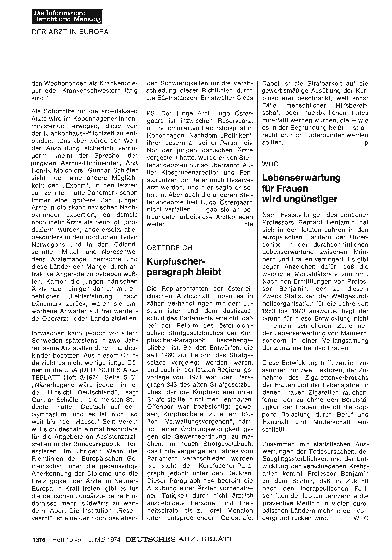 Vorschauseite 1: WHO: Lebenserwartung für Frauen wird ungünstiger