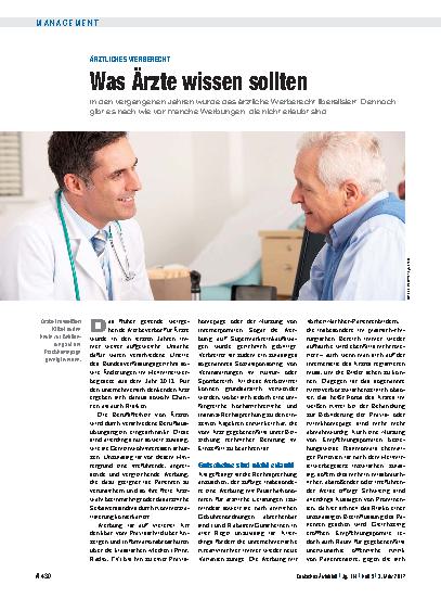 Vorschauseite 1: Ärztliches Werberecht: Was Ärzte wissen sollten