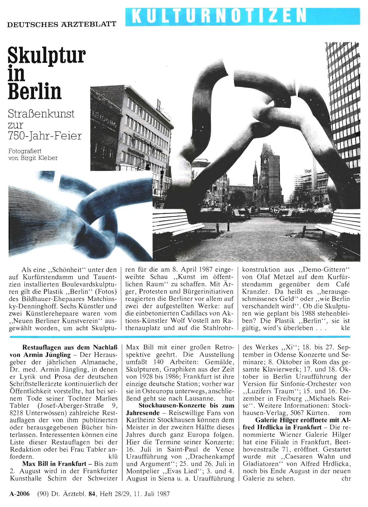 Vorschauseite 1: Max Bill in Frankfurt