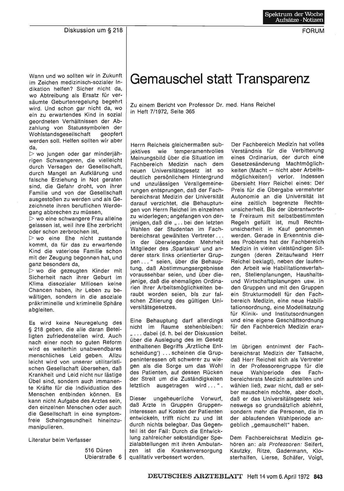 Vorschauseite 1: Gemauschel statt Transparenz