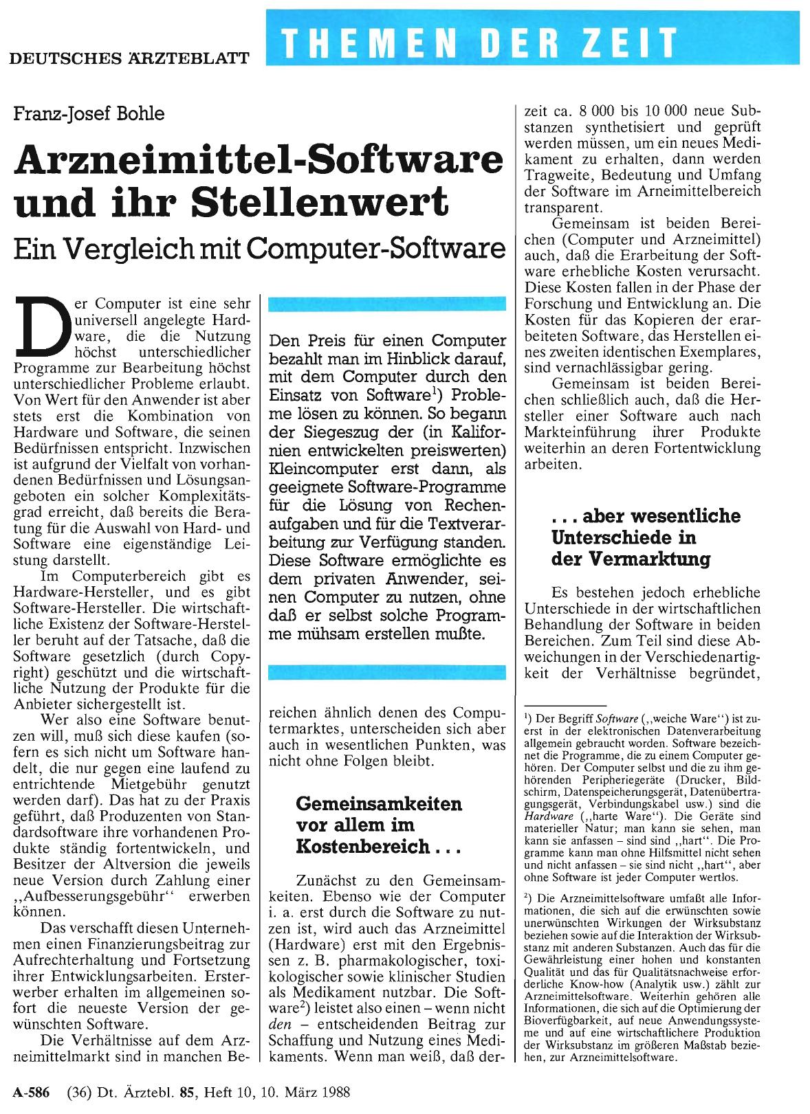 Vorschauseite 1: Arzneimittel-Software und ihr Stellenwert