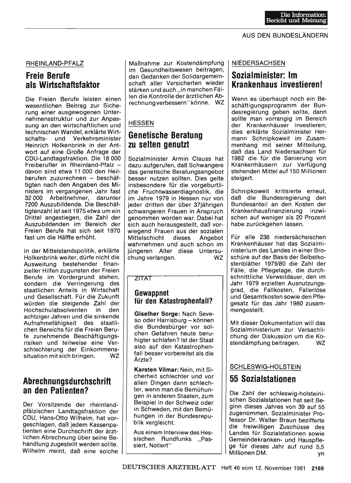 Vorschauseite 1: RHEINLAND-PFALZ: Abrechnungsdurchschrift an den Patienten?